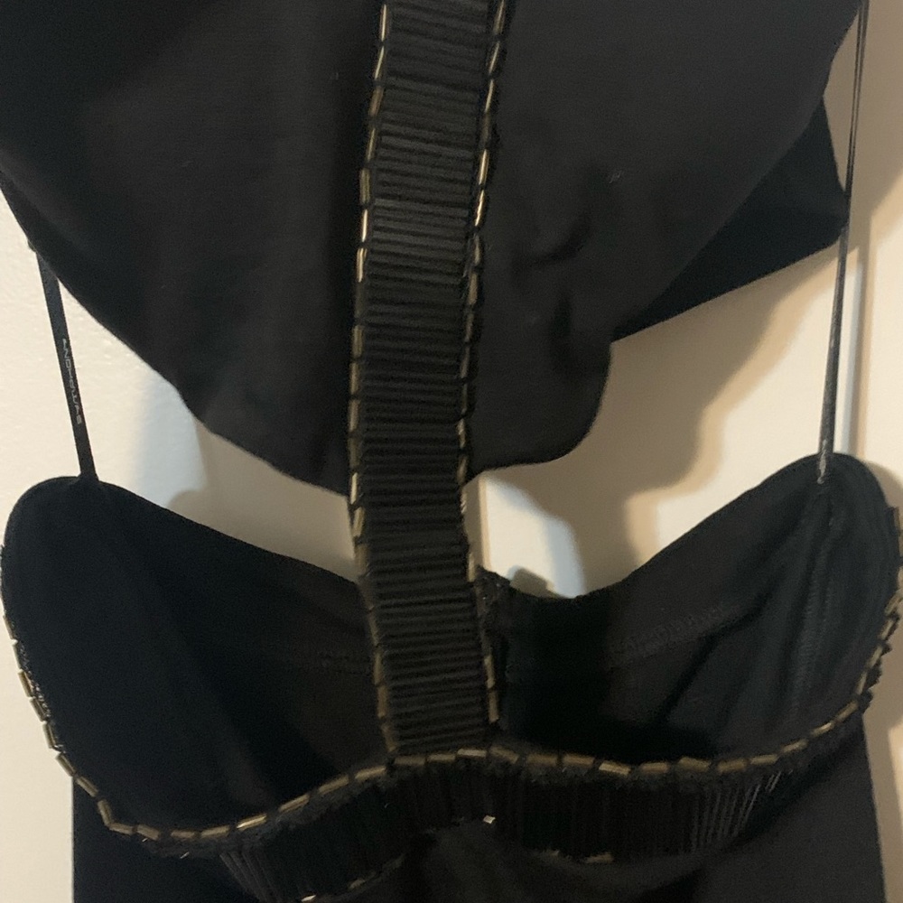⭐️Black Cut Out Beaded Strapless Maxi Dress Mermaid Mesh S NWT - Picture 8 of 8